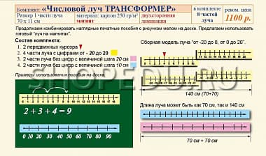 Числовой луч ТРАНСФОРМЕР Издательство ОБРАЗОВАНИЕ